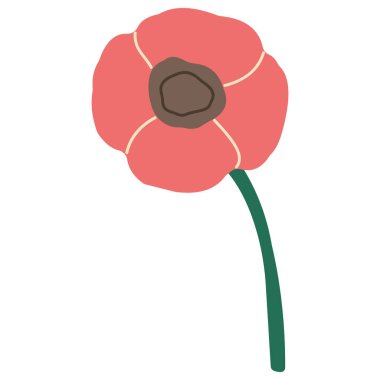 Çiçek 11 beyaz arka planda sevimli, vektör illüstrasyonu.