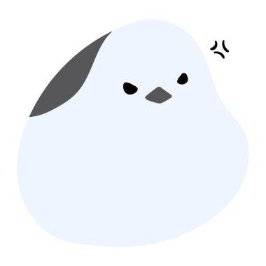 Long tailed tit or shima enaga Single 12 cute on a white background, vector illustration