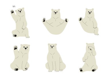 Kutup Ayısı şirin 6, vektör illüstrasyonu