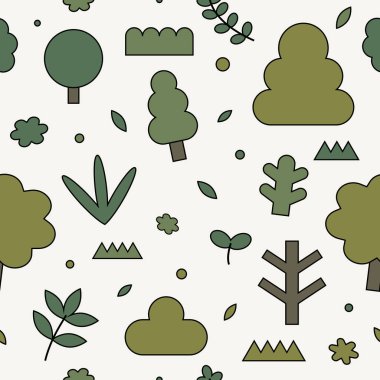 Beyaz arkaplanda tek sevimli ağaç bitkisi, vektör illüstrasyonu. 