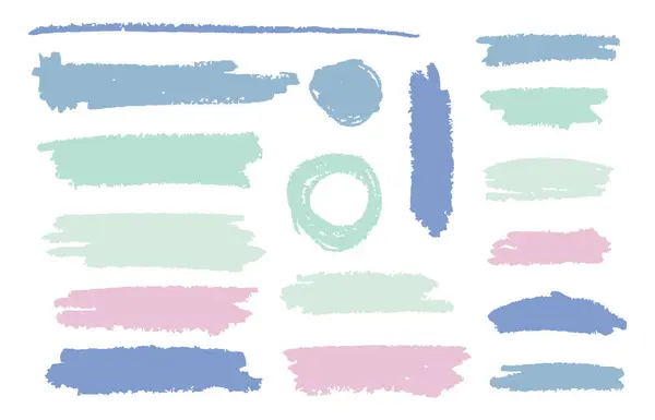 Yağlı Pastel Vuruşu rengi. Beyaz arka planda 6 sevimli, vektör illüstrasyonu.