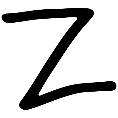 İngiliz alfabesi Z 5 beyaz arkaplan üzerinde şirin, vektör illüstrasyonu.