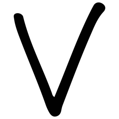 Beyaz arkaplanda V-5 alfabesi şirin, vektör illüstrasyonu.