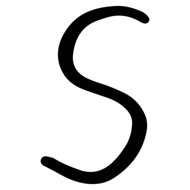 Beyaz arkaplanda S-5 alfabesi şirin, vektör illüstrasyonu.