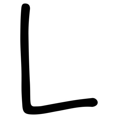 Beyaz arkaplanda L 5 alfabesi şirin, vektör illüstrasyonu.