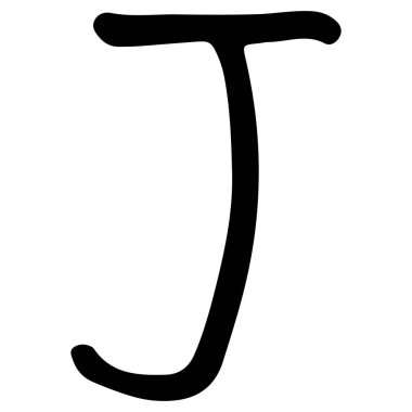 Beyaz arkaplanda J-5 alfabesi şirin, vektör illüstrasyonu.