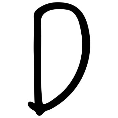 Beyaz arkaplanda D-5 alfabesi şirin, vektör illüstrasyonu.