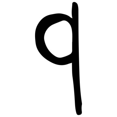 Beyaz arkaplanda İngilizce alfabe q 4 şirin, vektör illüstrasyonu.