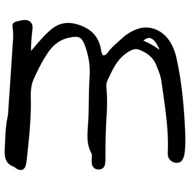 İngiliz alfabesi m 4 tatlı beyaz arkaplan, vektör illüstrasyonu.