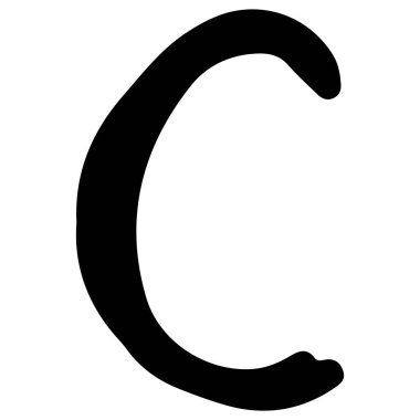 Beyaz arkaplanda İngilizce alfabe c 4 şirin, vektör illüstrasyonu.