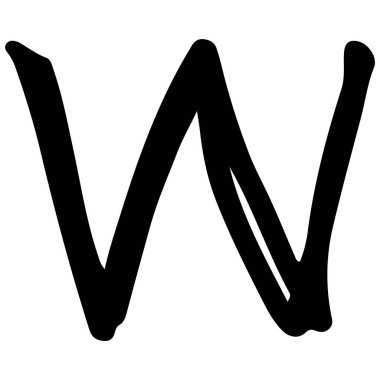 Beyaz arkaplanda W-3 alfabesi şirin, vektör illüstrasyonu.