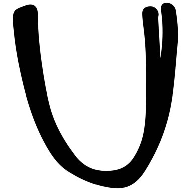 İngilizce alfabe U 3 beyaz arkaplan üzerinde şirin, vektör illüstrasyonu.