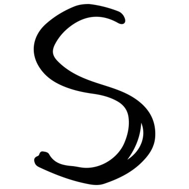 Beyaz arkaplanda S-3 alfabesi şirin, vektör illüstrasyonu.