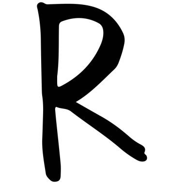 İngiliz alfabesi R 3 beyaz arkaplan üzerinde şirin, vektör illüstrasyonu.