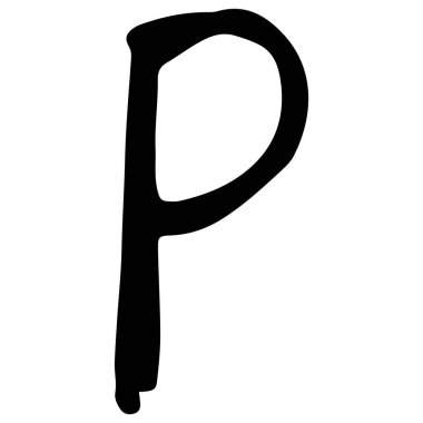 Beyaz arkaplan üzerinde P 3 sevimli İngilizce alfabesi, vektör illüstrasyonu.