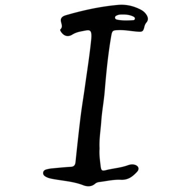 Beyaz arkaplanda I alfabesi 3 şirin, vektör illüstrasyonu.