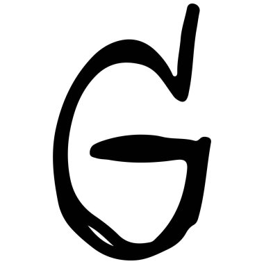 İngiliz alfabesi G 3 beyaz arkaplan üzerinde şirin, vektör illüstrasyonu.