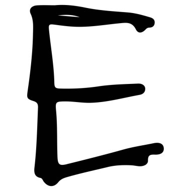 Beyaz arkaplanda E-3 alfabesi şirin, vektör illüstrasyonu.