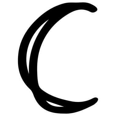 İngiliz alfabesi C-3 beyaz arkaplan üzerinde şirin, vektör illüstrasyonu.