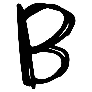 İngiliz alfabesi B 3 beyaz arkaplan üzerinde şirin, vektör illüstrasyonu.