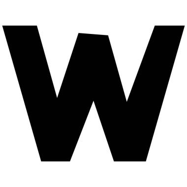 Beyaz arkaplanda İngilizce alfabe w 2 şirin, vektör illüstrasyonu.