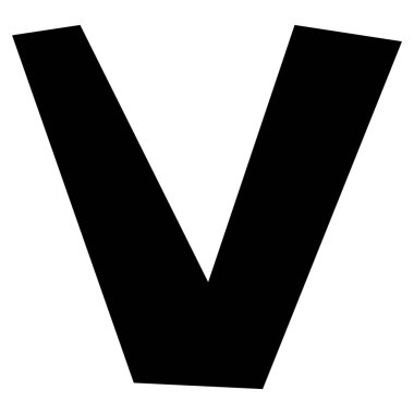 Beyaz arkaplan, vektör illüstrasyonunda İngilizce alfabe v 2 şirin.