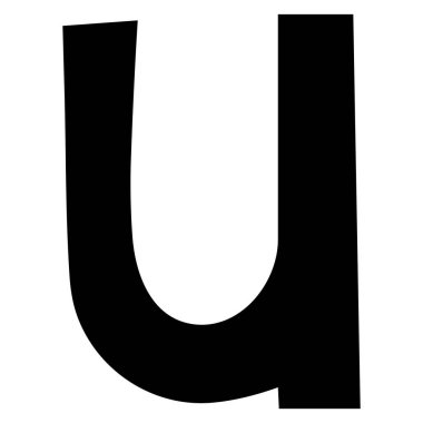 İngilizce alfabe u 2 beyaz arkaplan üzerinde şirin, vektör illüstrasyon.