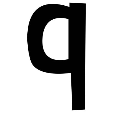 Beyaz arkaplanda İngilizce alfabe q 2 şirin, vektör illüstrasyonu