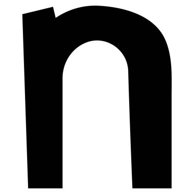 Beyaz arkaplanda İngilizce alfabe n 2 şirin, vektör illüstrasyonu