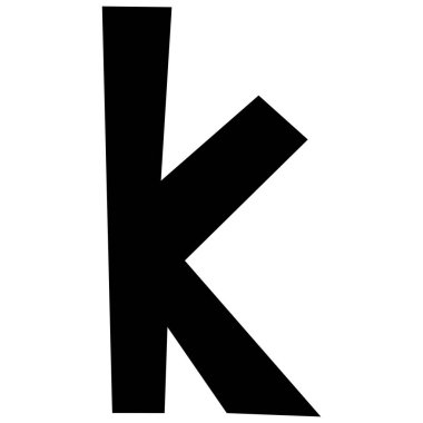 İngiliz alfabesi k 2 beyaz arkaplan üzerinde şirin, vektör illüstrasyonu