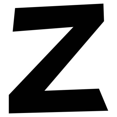 Beyaz arkaplan üzerinde şirin İngilizce alfabe Z 1, vektör illüstrasyonu.