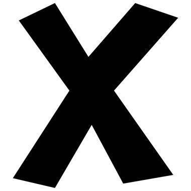 İngiliz alfabesi X 1 beyaz arkaplan üzerinde şirin, vektör illüstrasyonu.