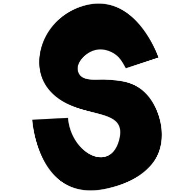 Beyaz arkaplan üzerinde S 1 sevimli İngilizce alfabesi, vektör illüstrasyonu.