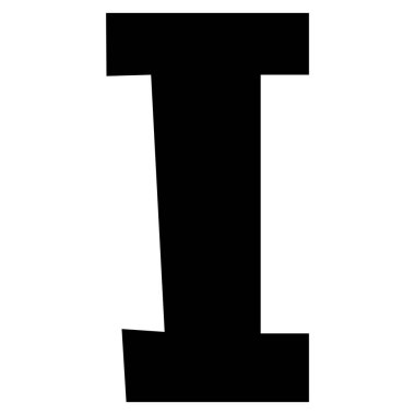 Beyaz arkaplanda 1 şirin İngilizce alfabesi, vektör illüstrasyonu.