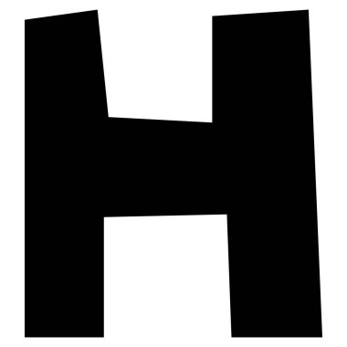 Beyaz arkaplanda H 1 alfabesi şirin, vektör illüstrasyonu.