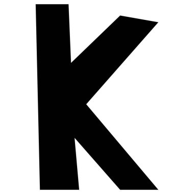 Beyaz arkaplanda K 1 alfabesi şirin, vektör illüstrasyonu.