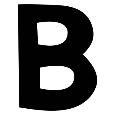 Beyaz arkaplan üzerindeki İngiliz alfabesi B 1 şirin, vektör illüstrasyonu.