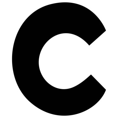 Beyaz arkaplanda C-1 alfabesi şirin, vektör illüstrasyonu.