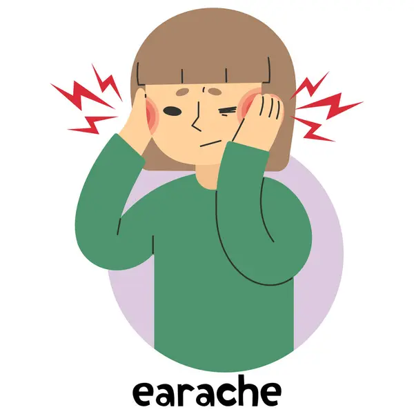 Earache Roztomilý Bílém Pozadí Vektorové Ilustrace — Stockový vektor