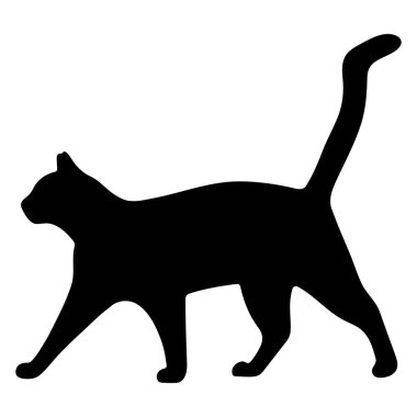 Kedi gölgesi, beyaz arka planda 35 sevimli, vektör illüstrasyonu.