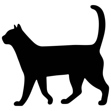 Beyaz arka planda kedi gölgesi tekli 31 şirin, vektör illüstrasyonu.