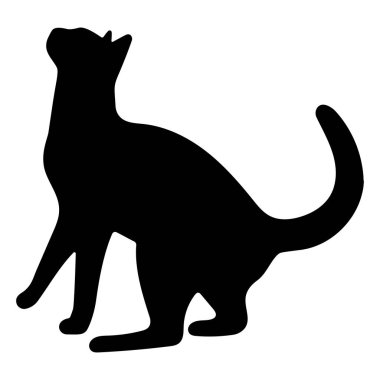 Beyaz arka planda kedi gölgesi tekli 23 şirin, vektör illüstrasyonu.