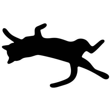 Kedi gölgesi tekli 11 beyaz arka planda sevimli, vektör illüstrasyonu.