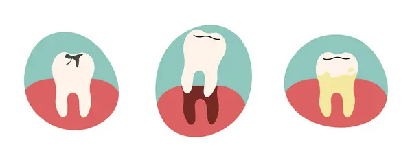 Teeth Cute White Background Vector Illustration — ストックベクタ