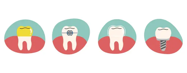 Teeth Cute White Background Vector Illustration — Image vectorielle
