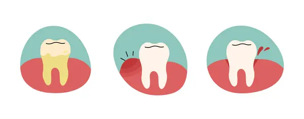 Teeth Cute White Background Vector Illustration — Vettoriale Stock