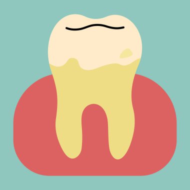 Mavi-yeşil arkaplandaki tek dişli 11 sevimli, vektör illüstrasyonu.