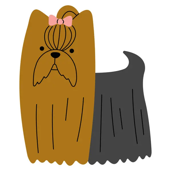 Yorkshire Terrier Drăguț Fundal Alb Ilustrație Vectorială — Vector de stoc
