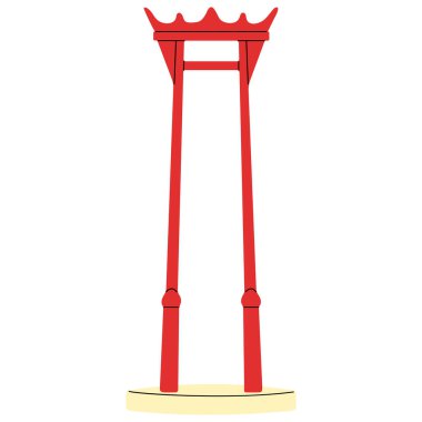 Bangkok salıncak direği beyaz arka planda sevimli, vektör illüstrasyonu.