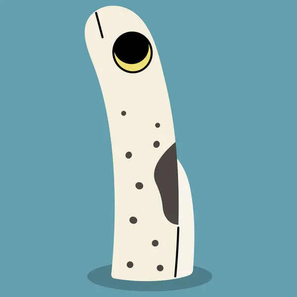 Benekli bahçe yılan balığı. Mavi arka planda sevimli bir tek, vektör illüstrasyonu..